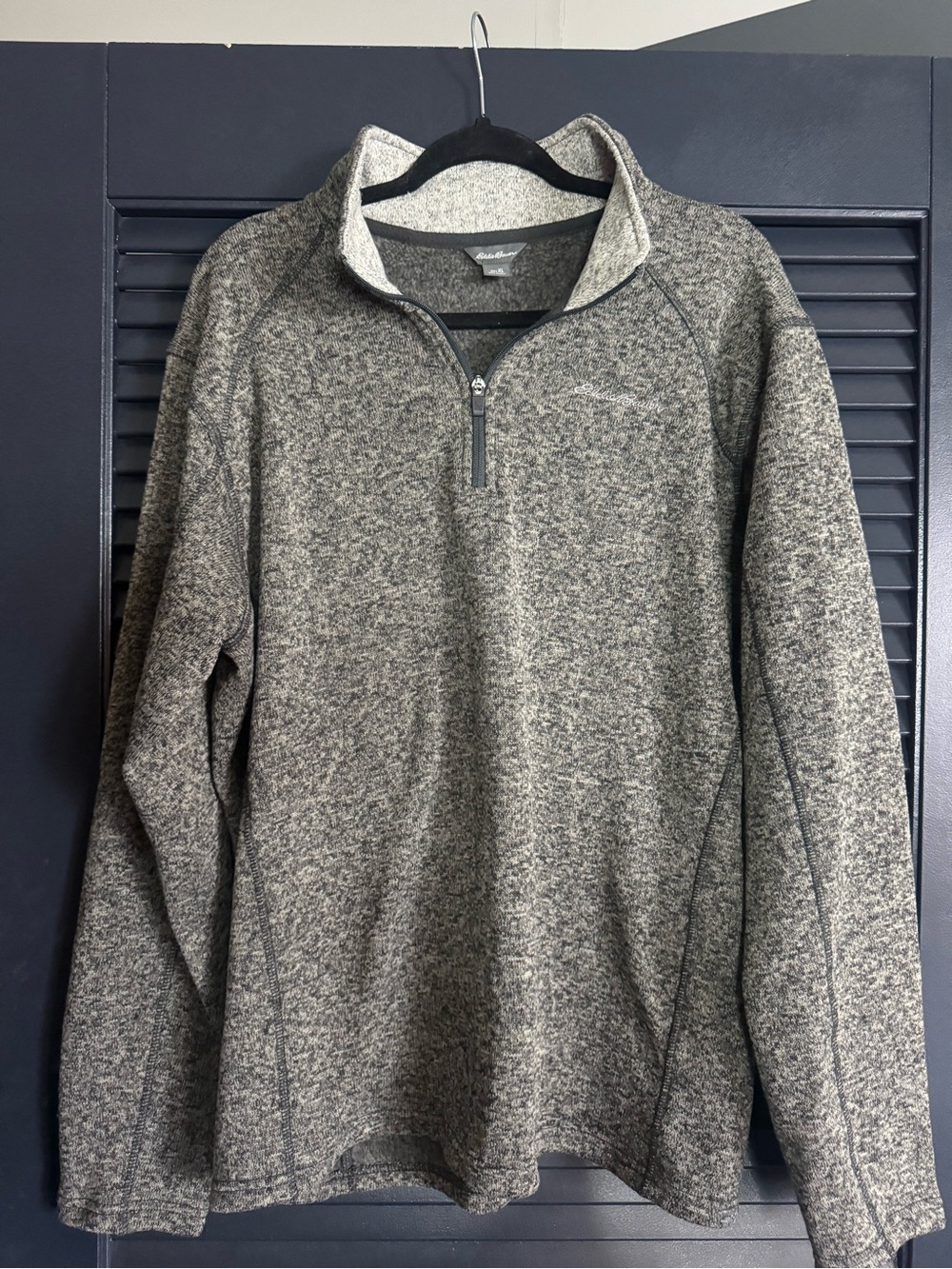 Eddie Bauer Gray Heather Fleece Quarter Zip Pullover XL